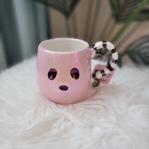 👻 NWT Happy Hauntings Irredescent Pink Ghost Halloween Mug! 👻
